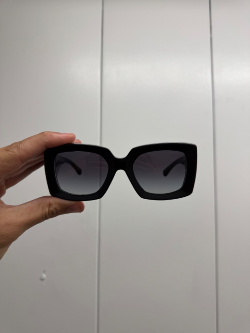 CHANEL 5435-A SQUARE SUNGLASSES BLACK GOLD OMBRE GRAY LENS - Picture 2 of 10
